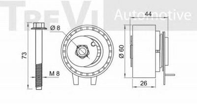 TREVI AUTOMOTIVE td1687 -  Натяжной ролик, ремень ГРМ